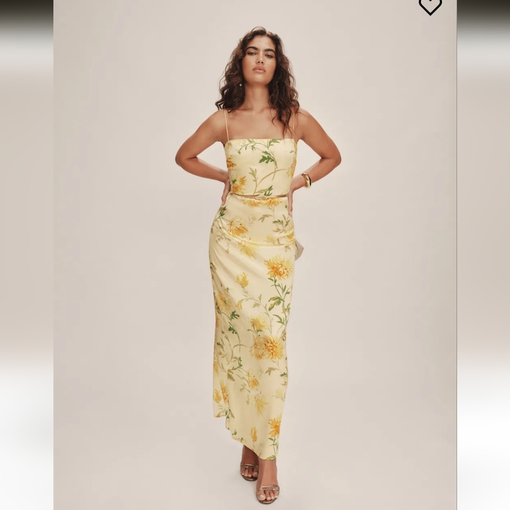 Reformation Frankie Silk Dress Honeyglow